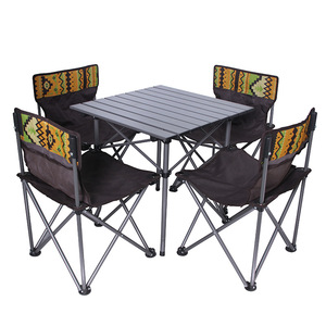 廠家現貨 戶外可折疊牛津布椅子加鋁桌便攜桌椅五件套野餐桌