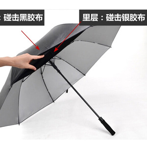 廠家直銷自動直桿傘高爾夫雨傘黑膠防紫外線太陽傘廣告批發logo