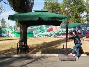 爱美特品牌伞韩版（AMT）罗马伞2.5米方形带垂边墨绿色